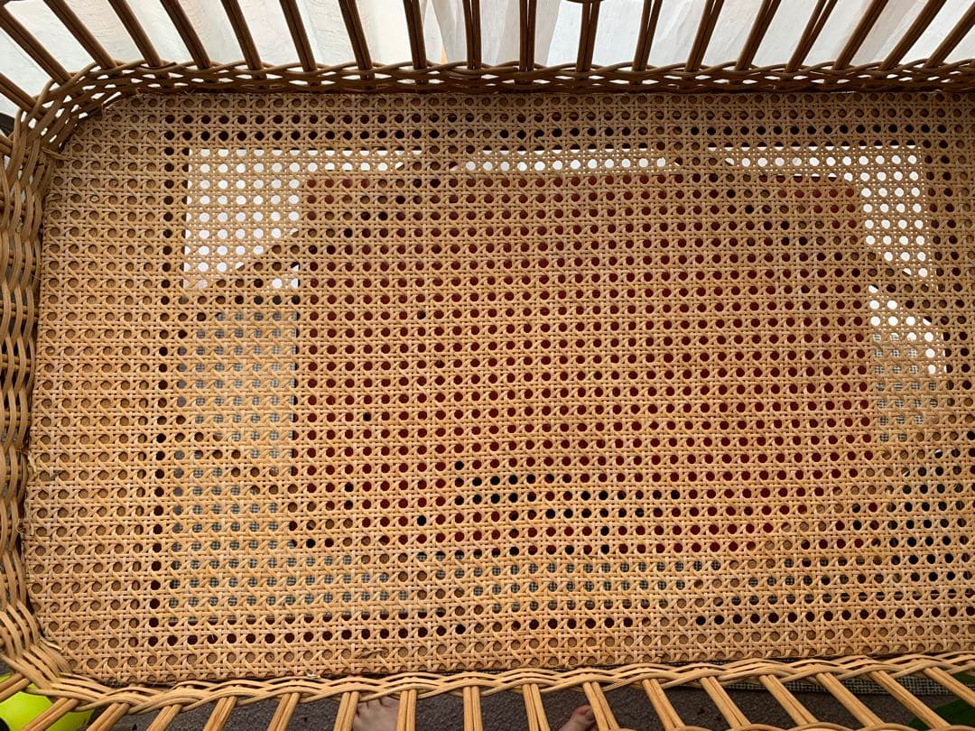 ヴィンテージ　ベビーベッド 籐 ラタン かご インテリア アンティーク