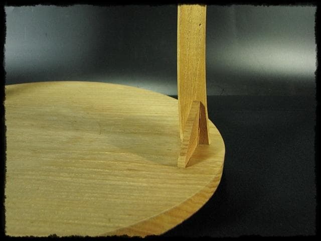 駒沢 利斎 利休好 桐 丸卓 棚物 茶道具 千家十職 指物師 共箱 f309