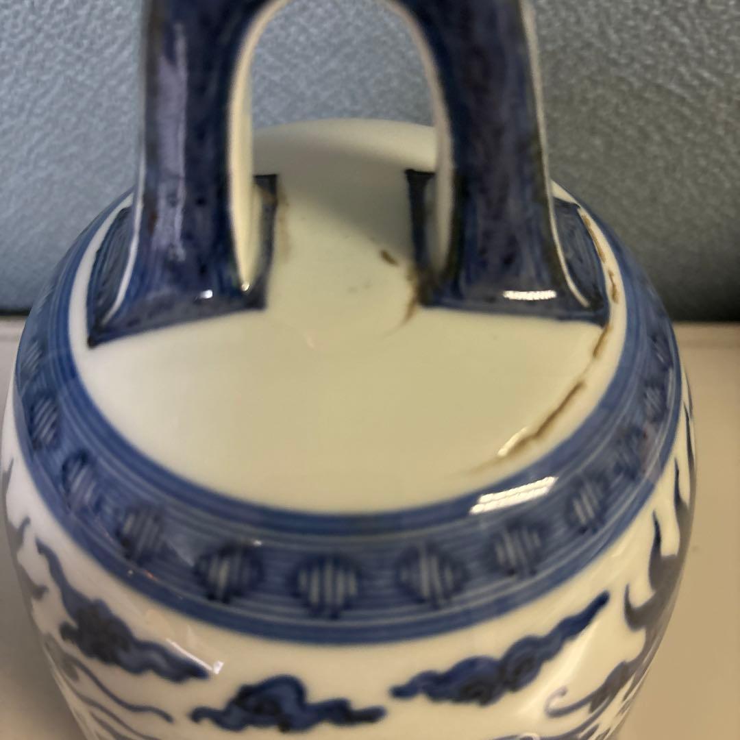 鐘　竹泉　木米　倣　　陶器　釣鐘 煎茶道具　染付