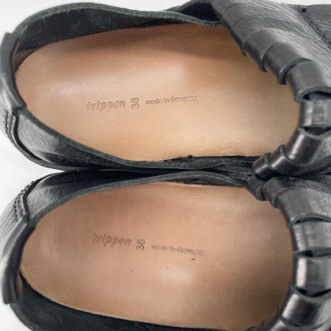 良品✨トリッペン フリンジローファー 黒 ブラック 36