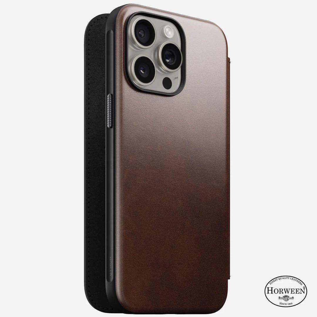 iPhoneアクセサリー NOMAD ModernLeatherFolio iPhone15 ProMax