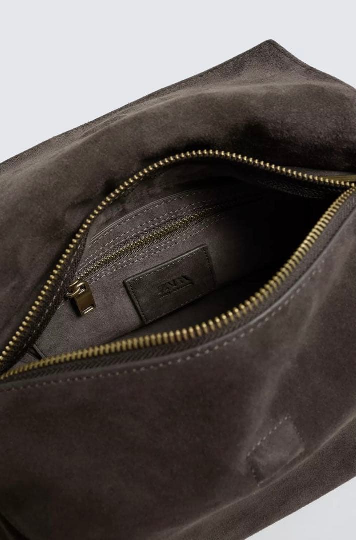 ZARA レザーショルダーバッグ　ブラウン