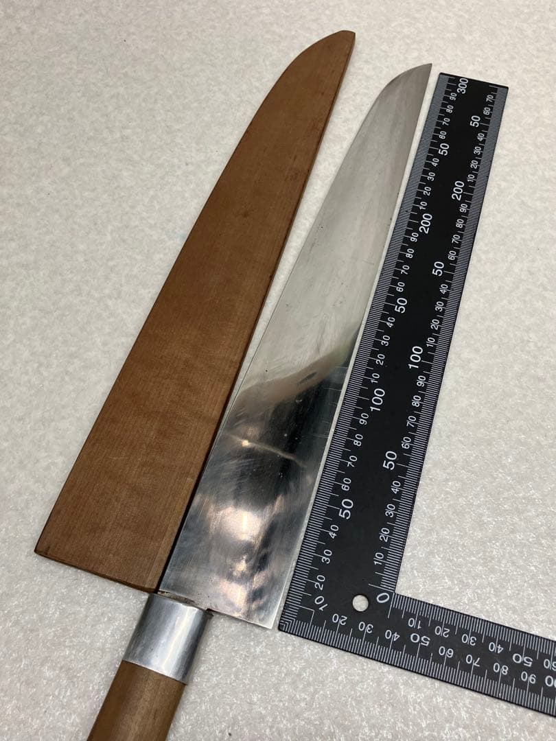 大きめ 職人手作り 和包丁 鎌型包丁 刃渡り約31cm 全長47.5cm