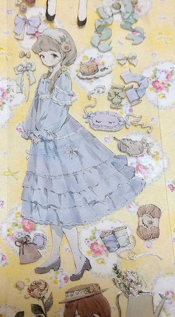 J1004＃花间小调(水晶)studiovi切り売り海外人物マステ女の子