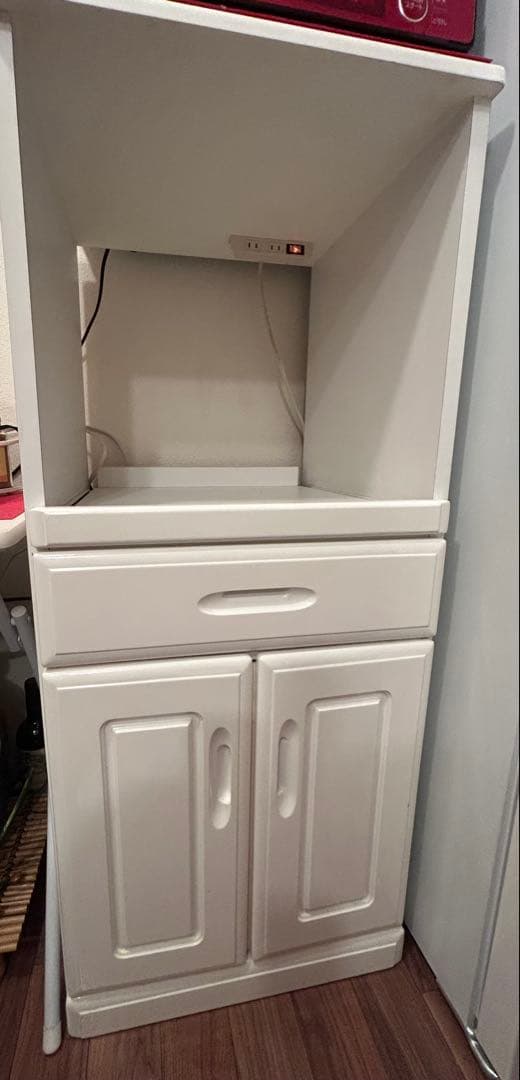 ホワイトレンジ台 スライドテーブル付き