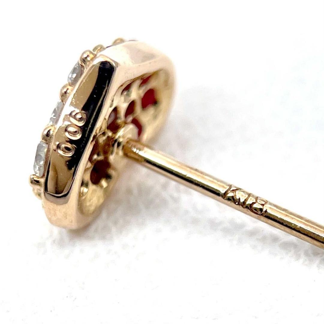 片耳のみ 新品仕上げ済 K18 ルビー ダイヤモンド ピアス ハート ゴールド