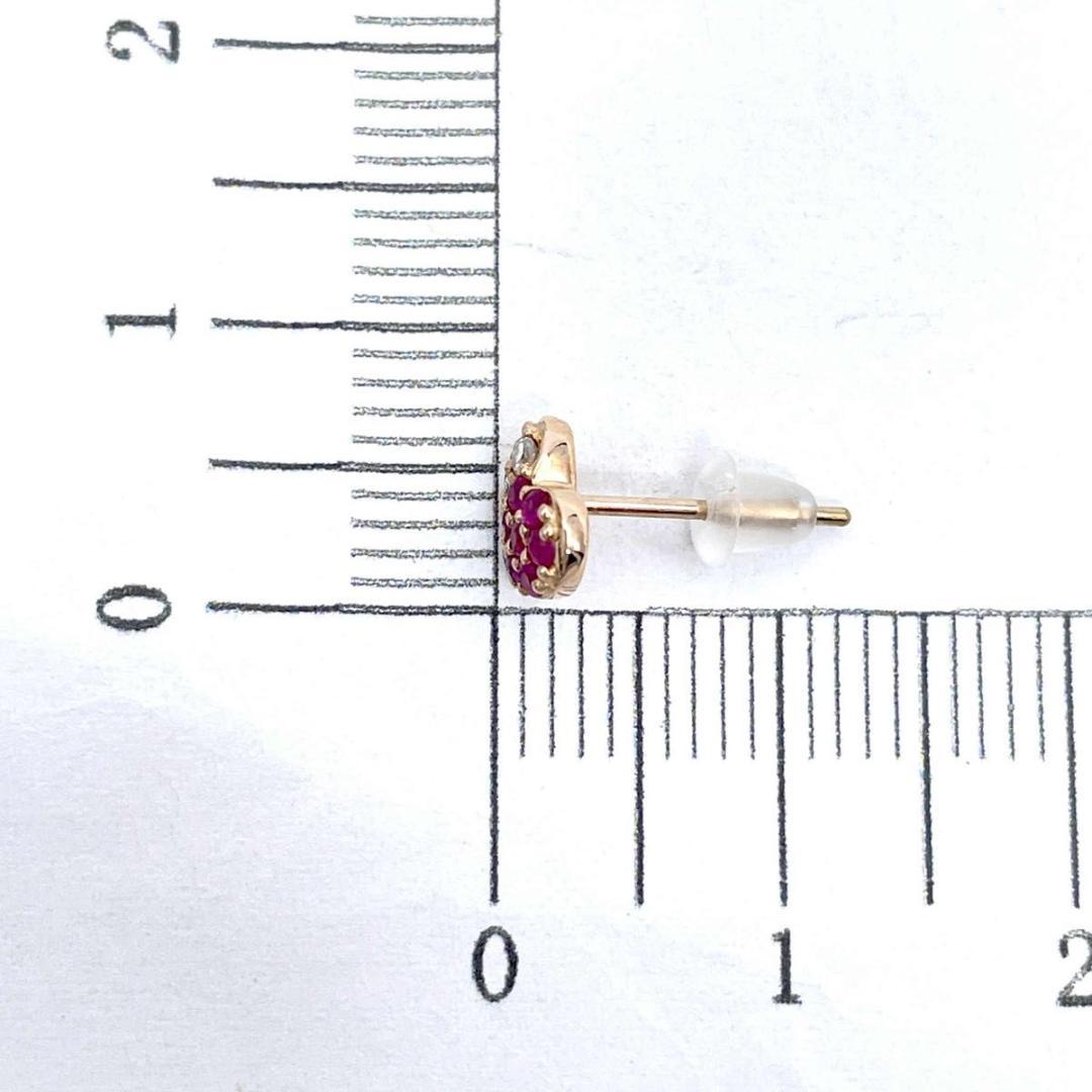 片耳のみ 新品仕上げ済 K18 ルビー ダイヤモンド ピアス ハート ゴールド