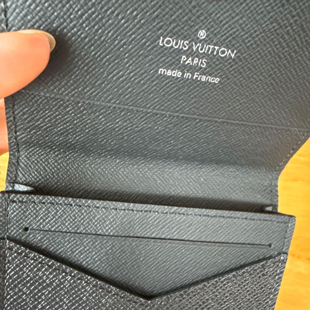 LOUIS VUITTON ブラックレザー 名刺入れ 保存袋付