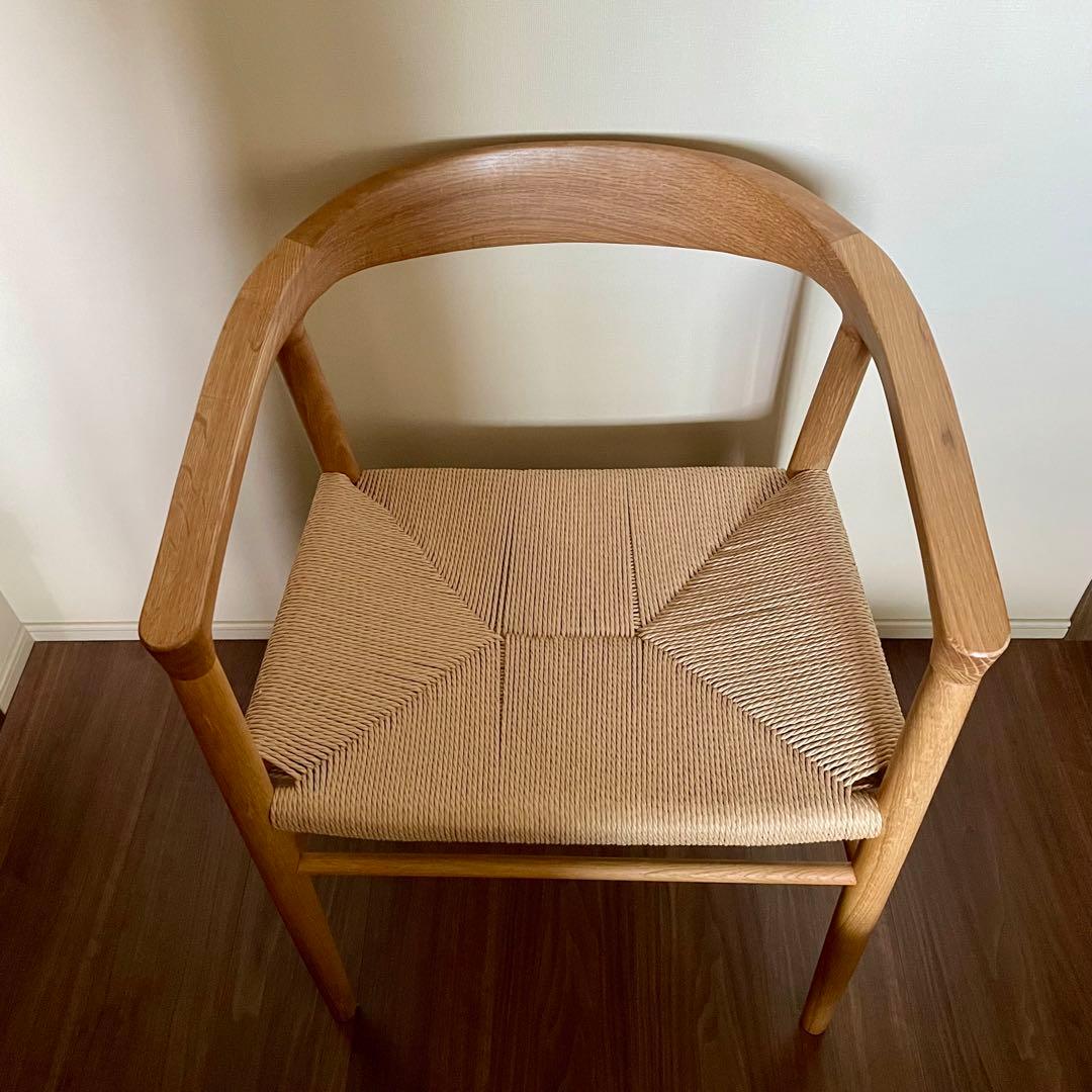 み★美品★ 無印良品　オーク材ペーパーコードアームチェア