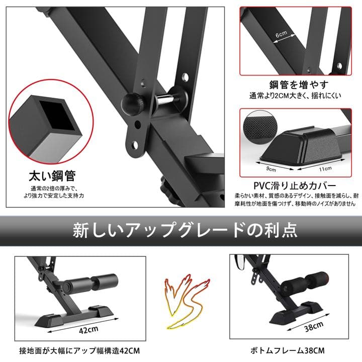 デクライン対インクラインベンチ トレーニングベンチ折り畳み可変式フラットベンチ
