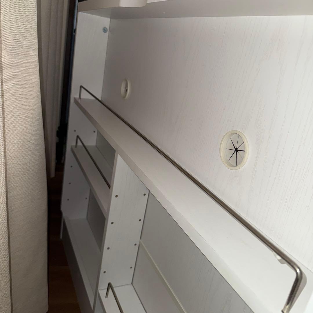 ホワイト収納キャビネット 約90cm