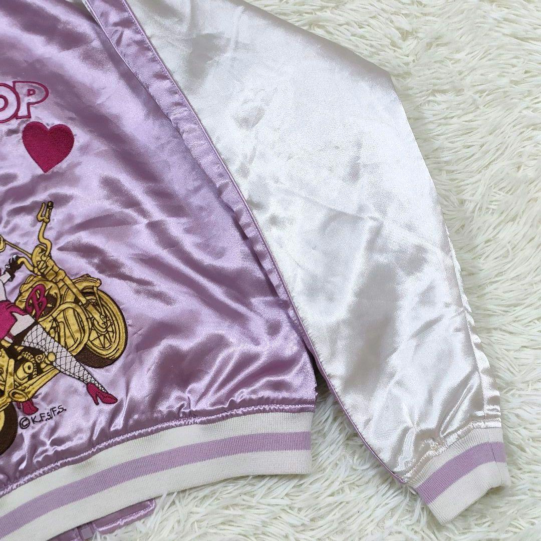 希少 ベティーブープ 刺繍 M スカジャン 別珍 ピンク バイク ベティちゃん