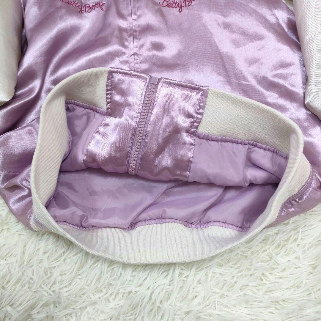 希少 ベティーブープ 刺繍 M スカジャン 別珍 ピンク バイク ベティちゃん