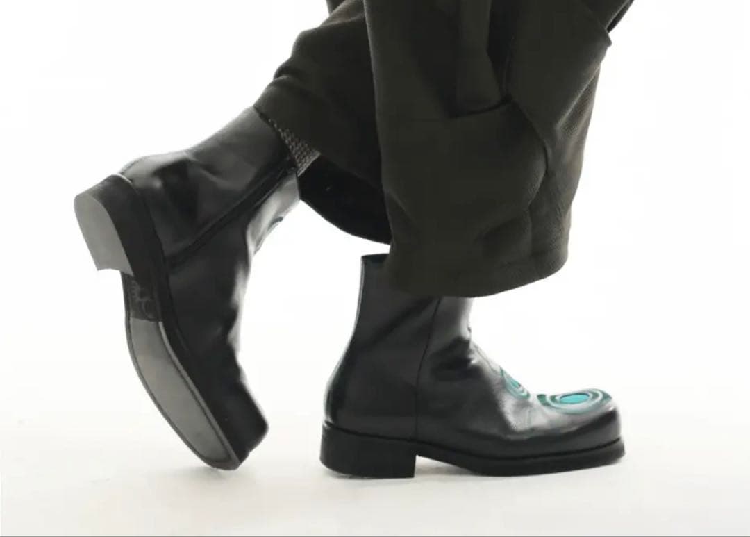 54A0 × musaafeer Square Toe Boots
