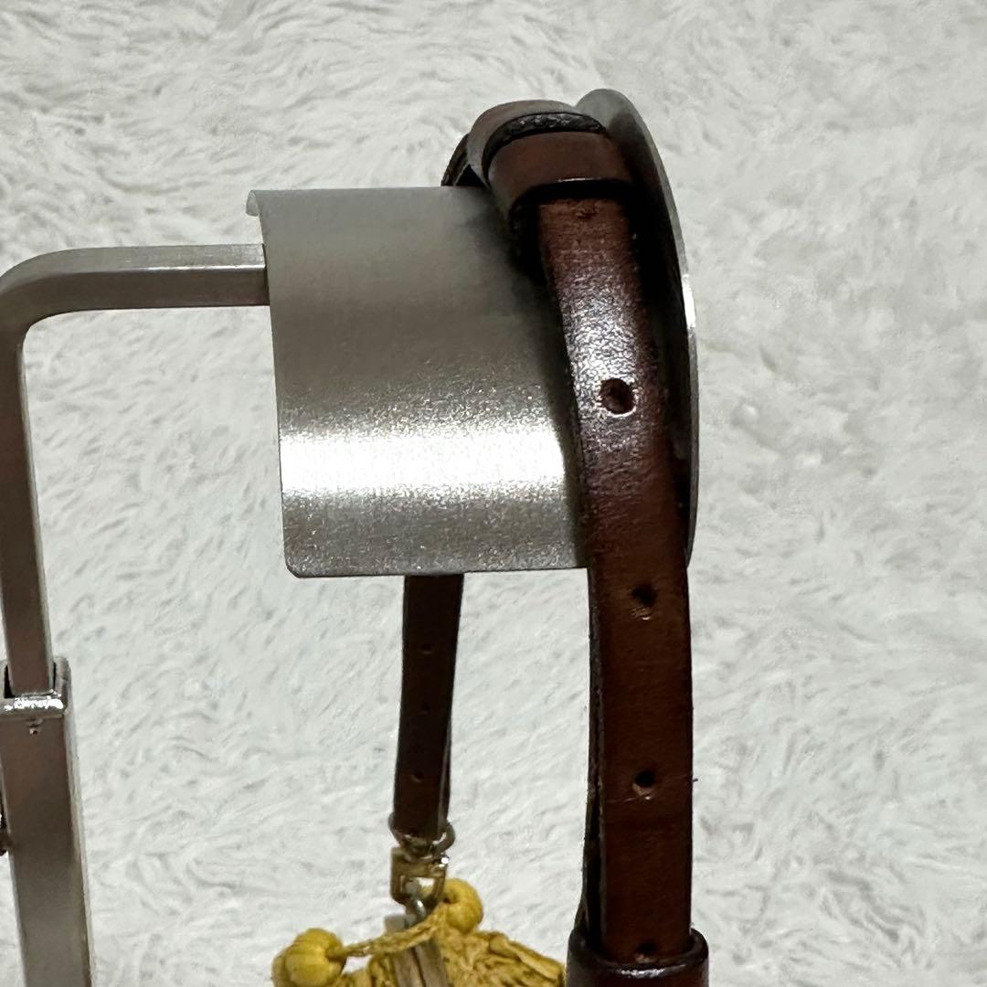 美品✨ジャマンピュエッシュ がま口 ビーズ ワンショルダーバッグ ラフィア カゴ