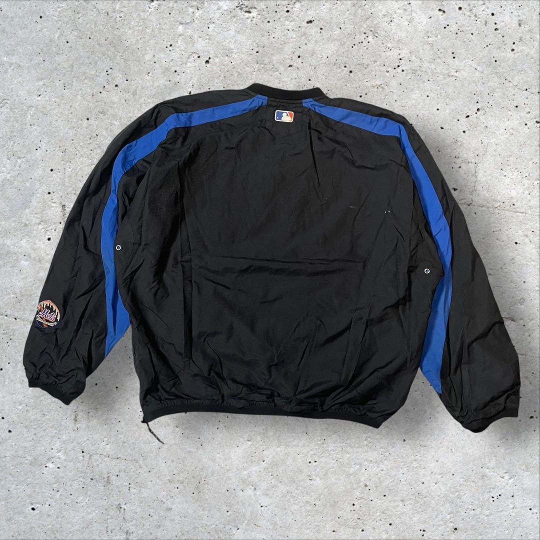 Majestic製 MLB公式 ニューヨークメッツプルオーバーハーフジップL