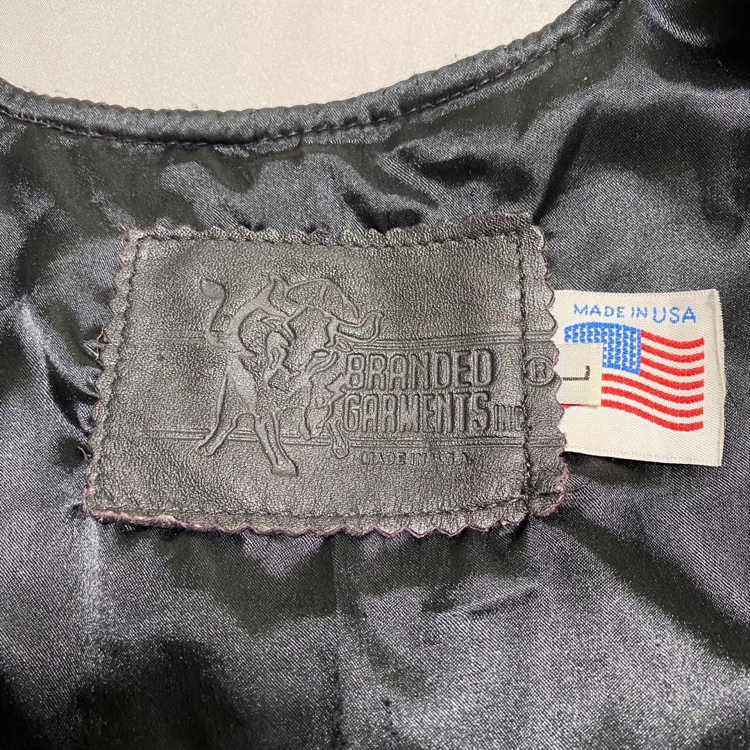 USA製 BRANDED GARMENTS 本革 レザーベスト コンチョ