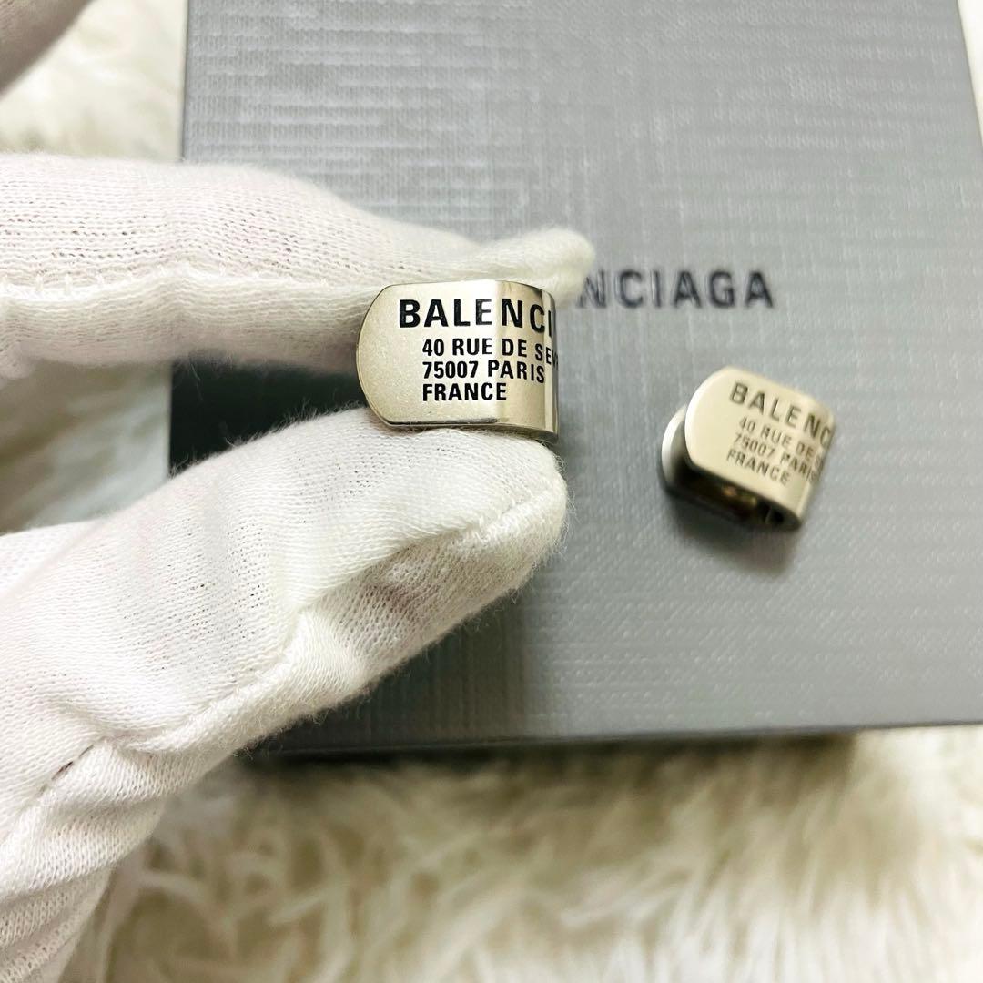 未使用級✨付属完備✨BALENCIAGA ピアス スタッド シルバー
