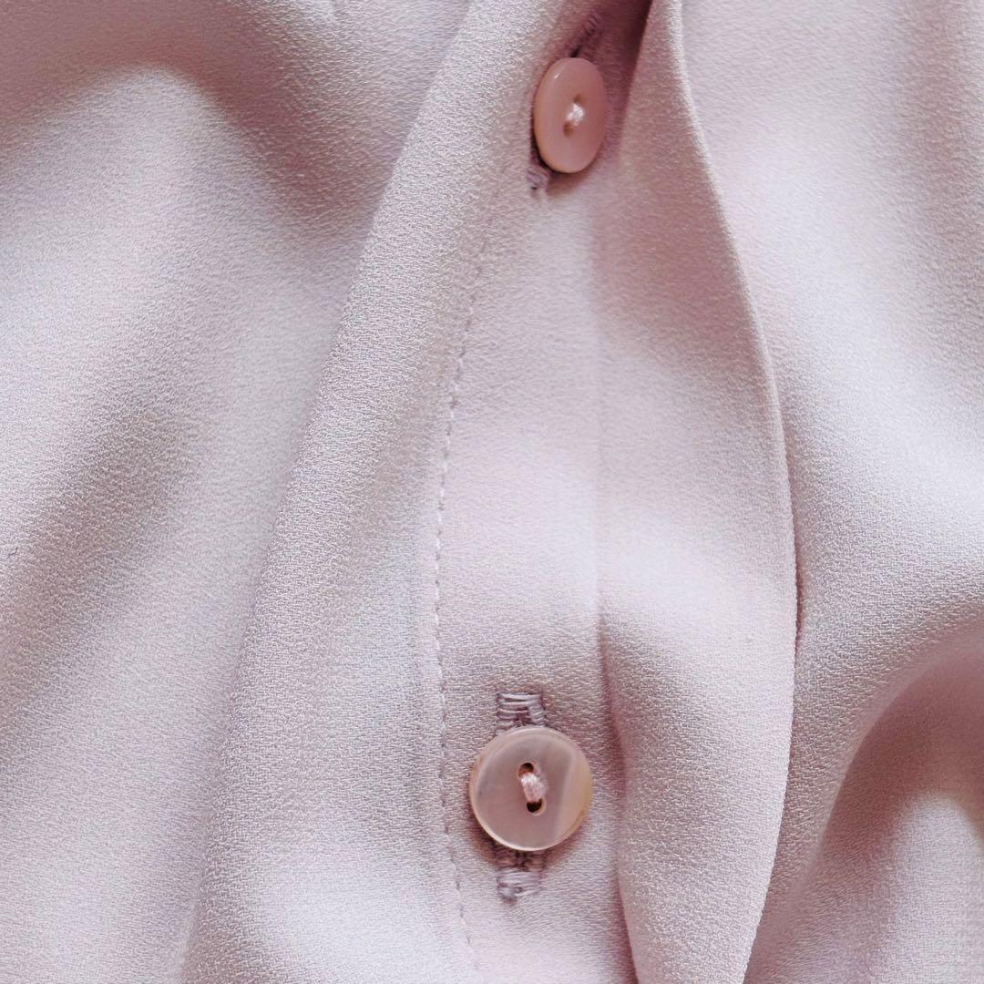 ANAYI 2023 バックサテン ボウタイブラウス 38 ピンク 2WAY