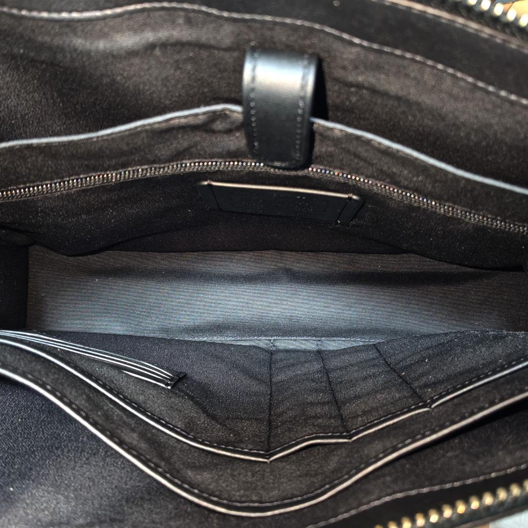 現行/極美品 コーチ ビジネスバッグ 2way 自立 A4可 ブラック レザー