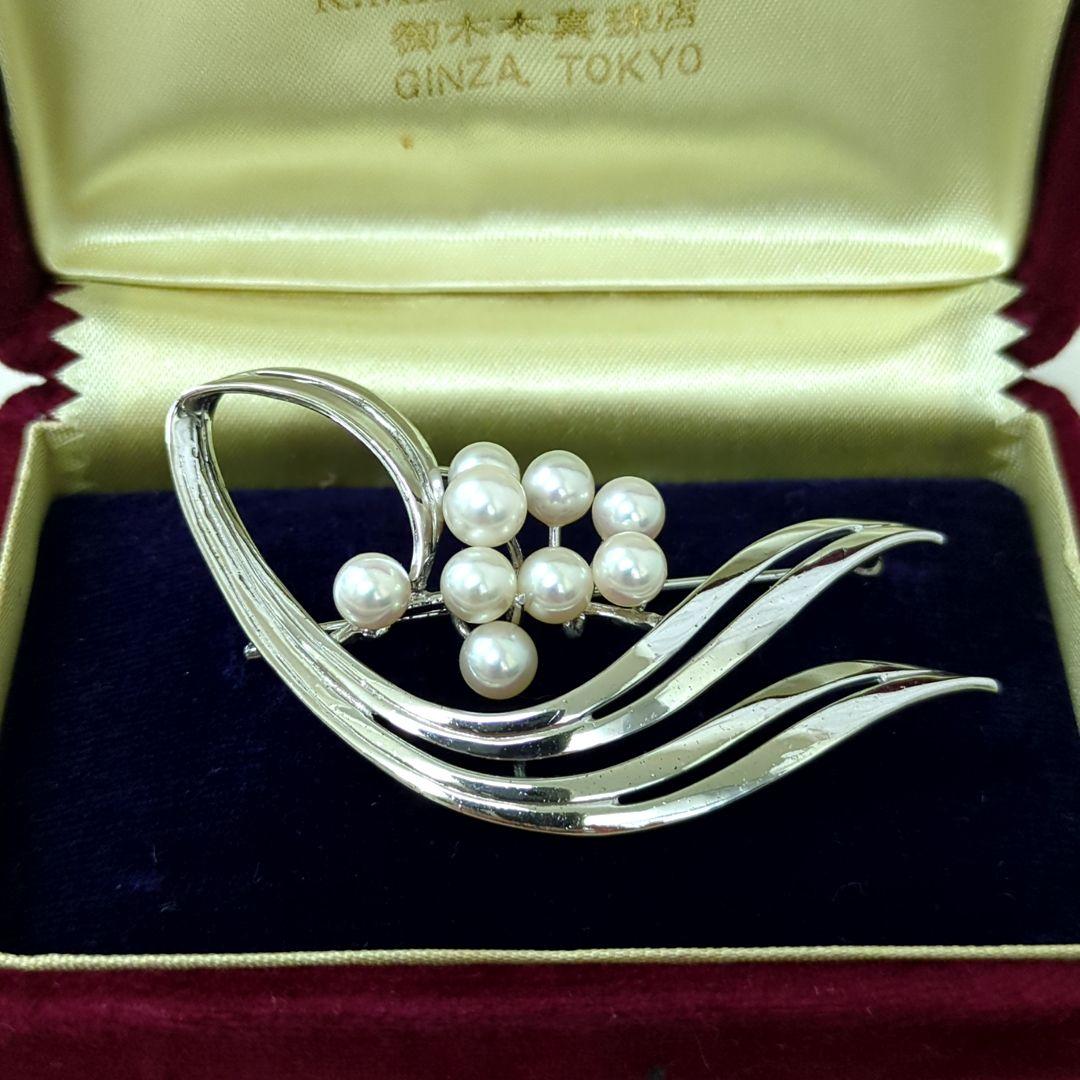 MIKIMOTO ミキモト パール 9粒 シルバー ブローチ