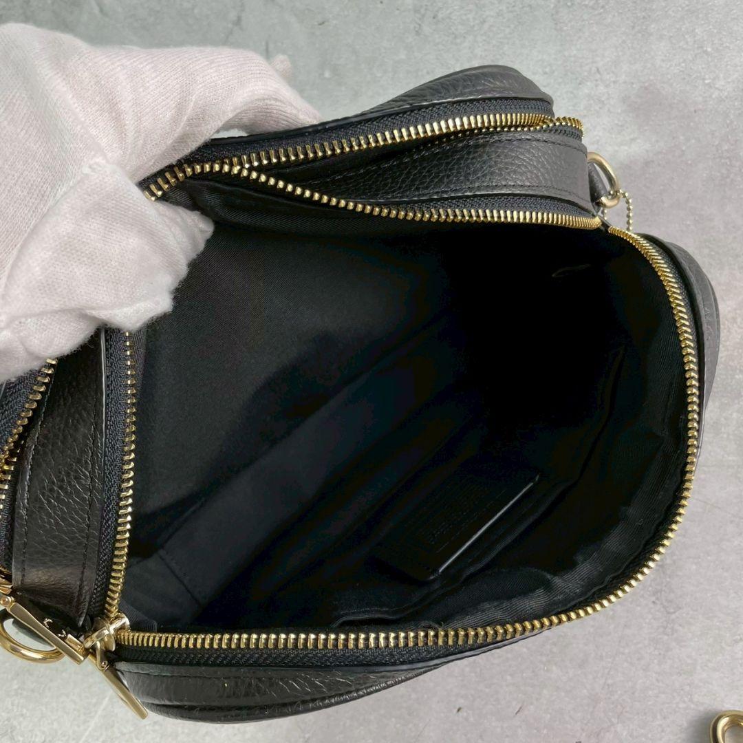 極美品 コーチ ジェス 2way ショルダーバッグ ダブルジップ レザー 黒