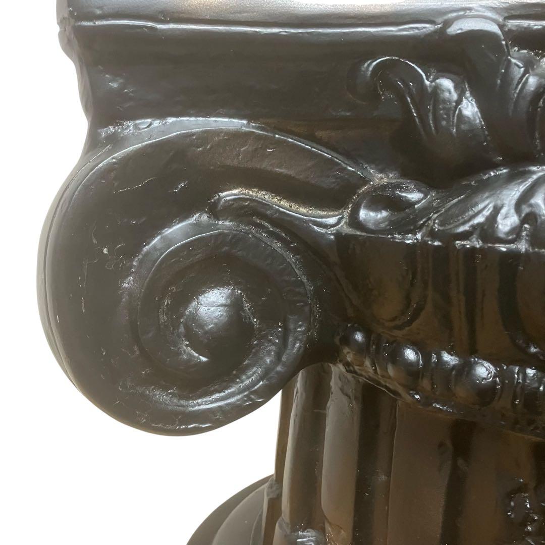 古代イオニア式 ガラス天板テーブル 特徴的な柱デザイン ロココ調　アンティーク