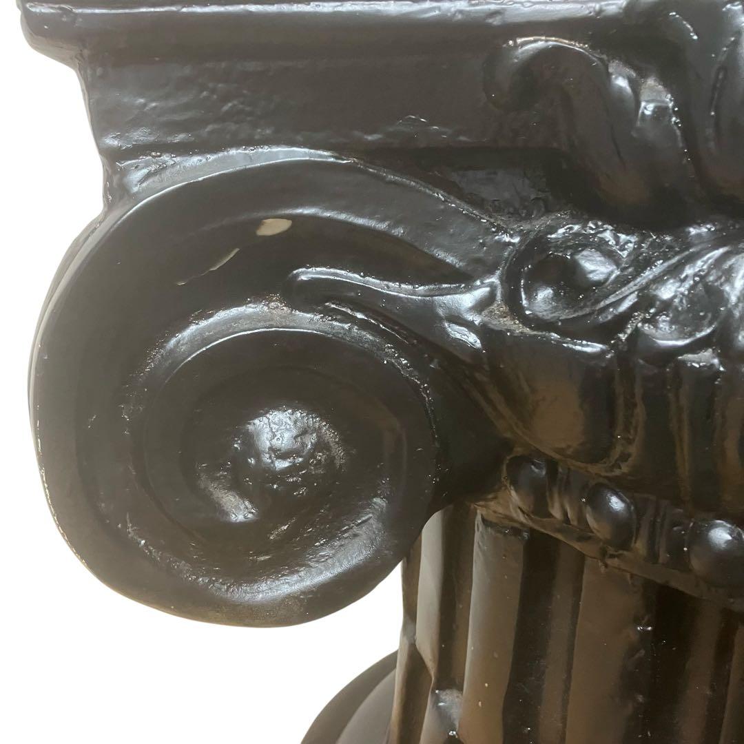 古代イオニア式 ガラス天板テーブル 特徴的な柱デザイン ロココ調　アンティーク