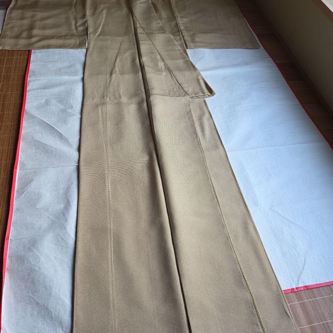 やわらかな榛色　行儀柄の江戸小紋