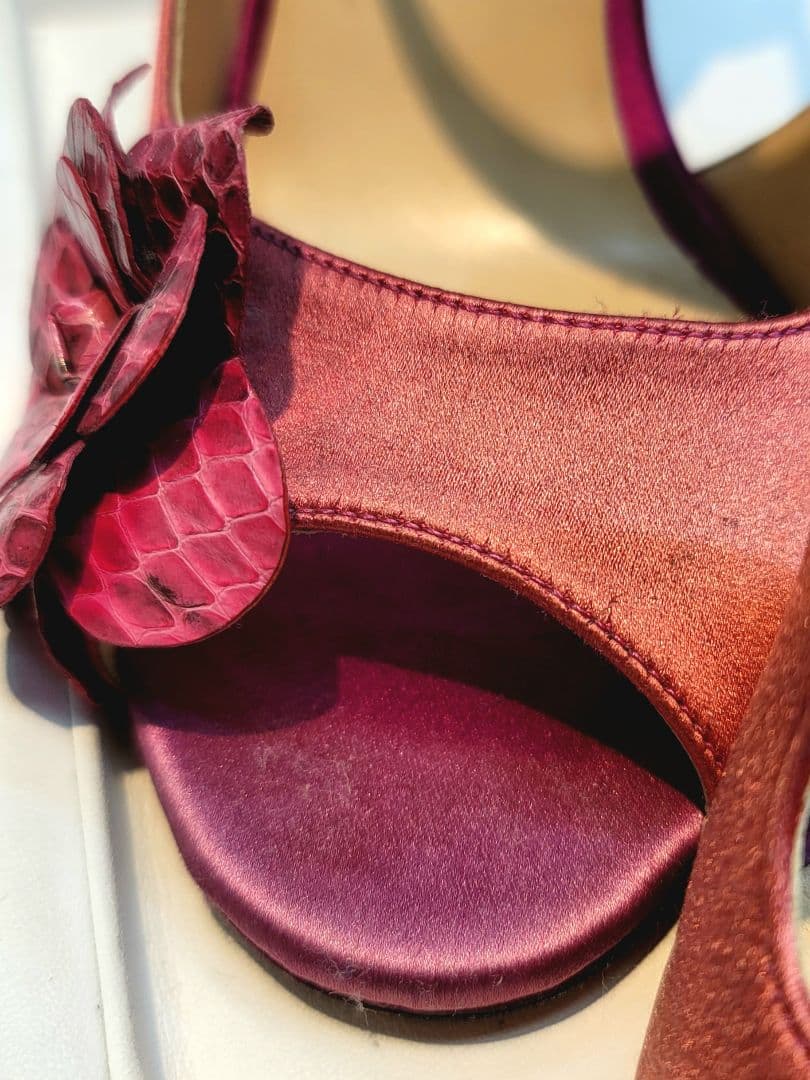 JIMMY CHOO ジミーチュウ サンダル サテン ピンク 36 未使用保管品