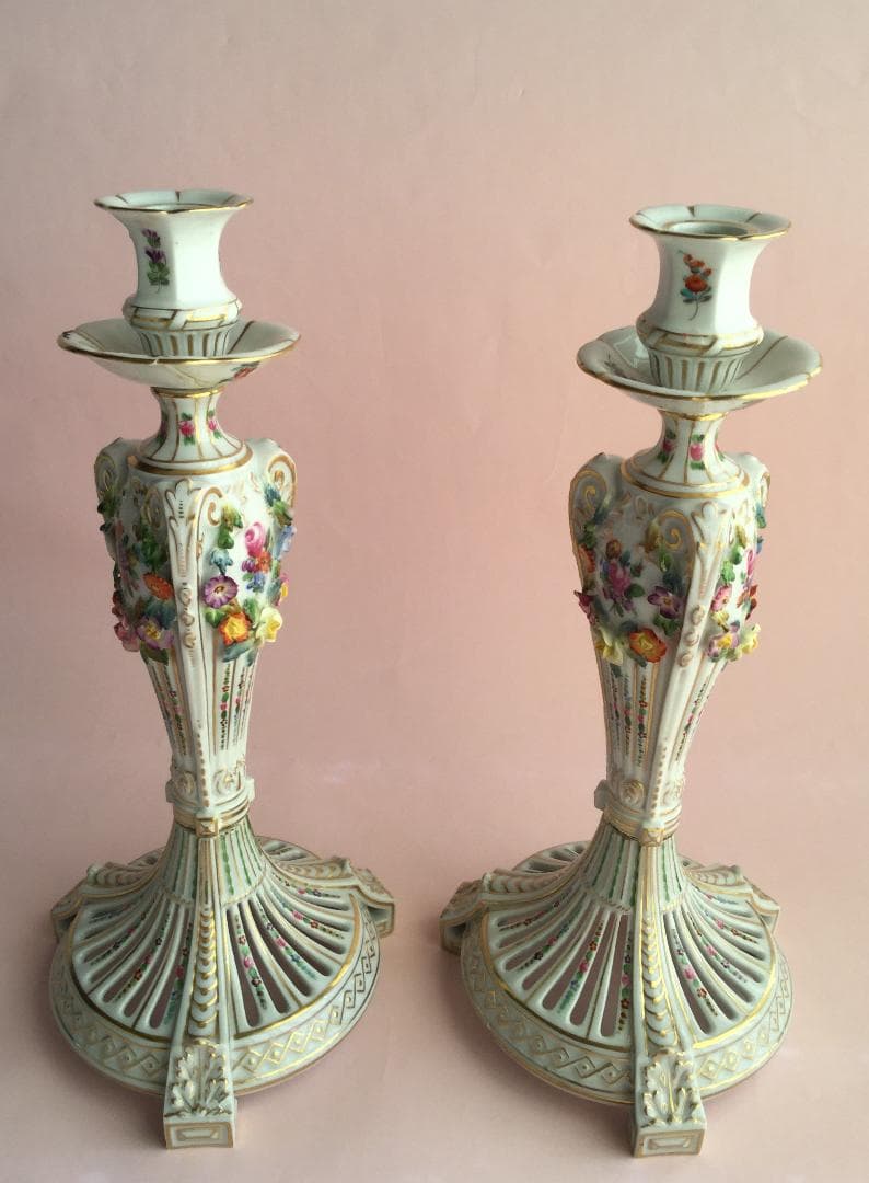 レア ドレスデン カールティーメ ペアキャンドル