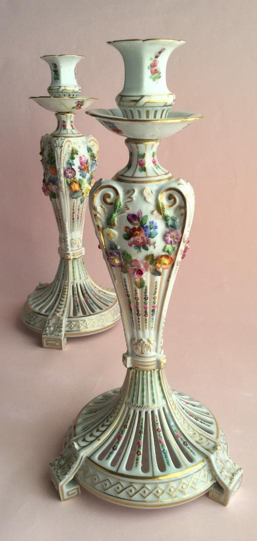 レア ドレスデン カールティーメ ペアキャンドル