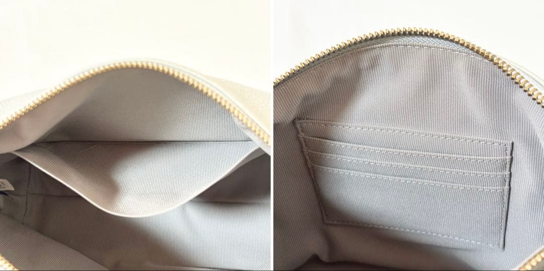 極美品✨フルラ・2wayバッグ 手提げ斜め掛け レザー 無地 ライトグレー系