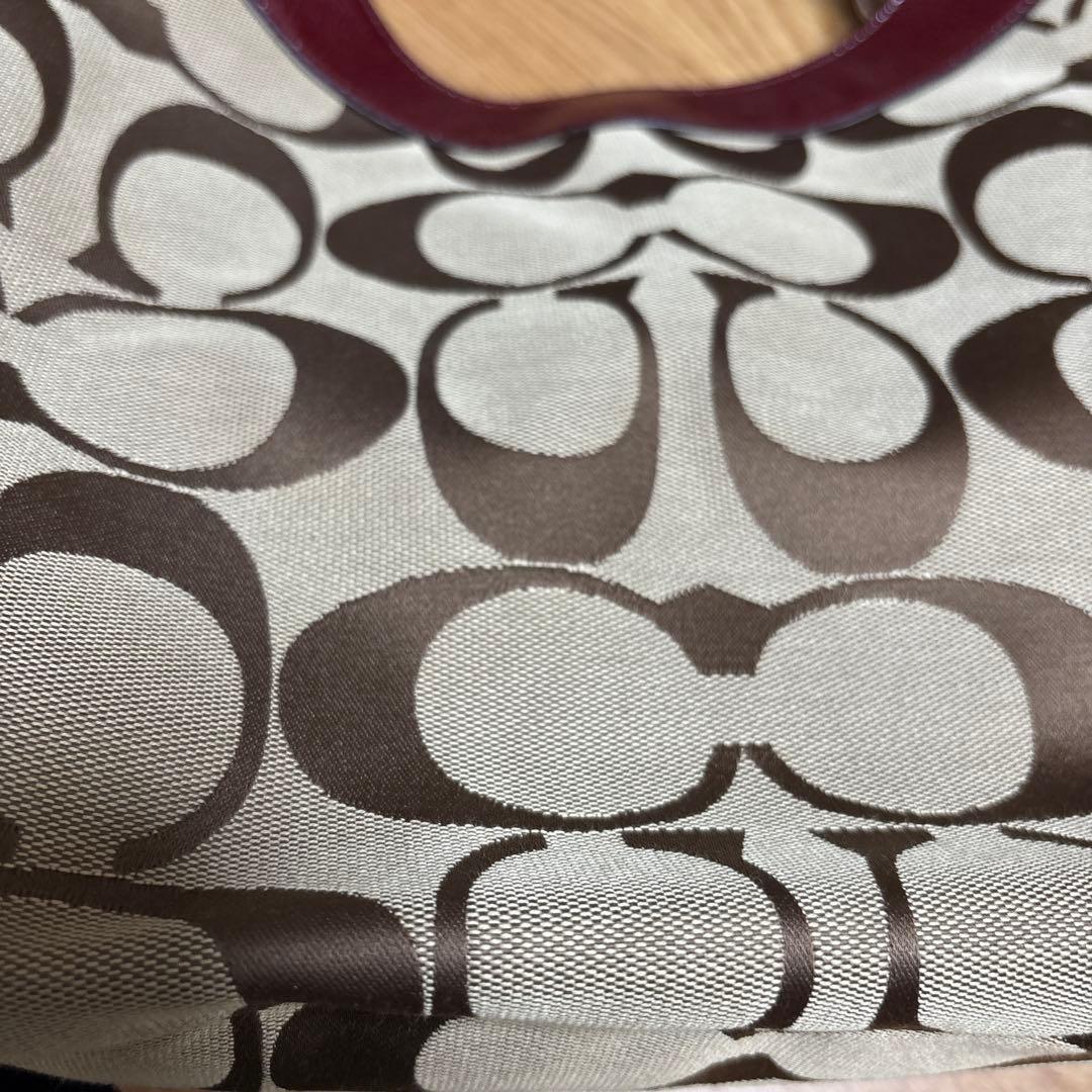 COACH ショルダーバッグ ベージュ/バーガンディ