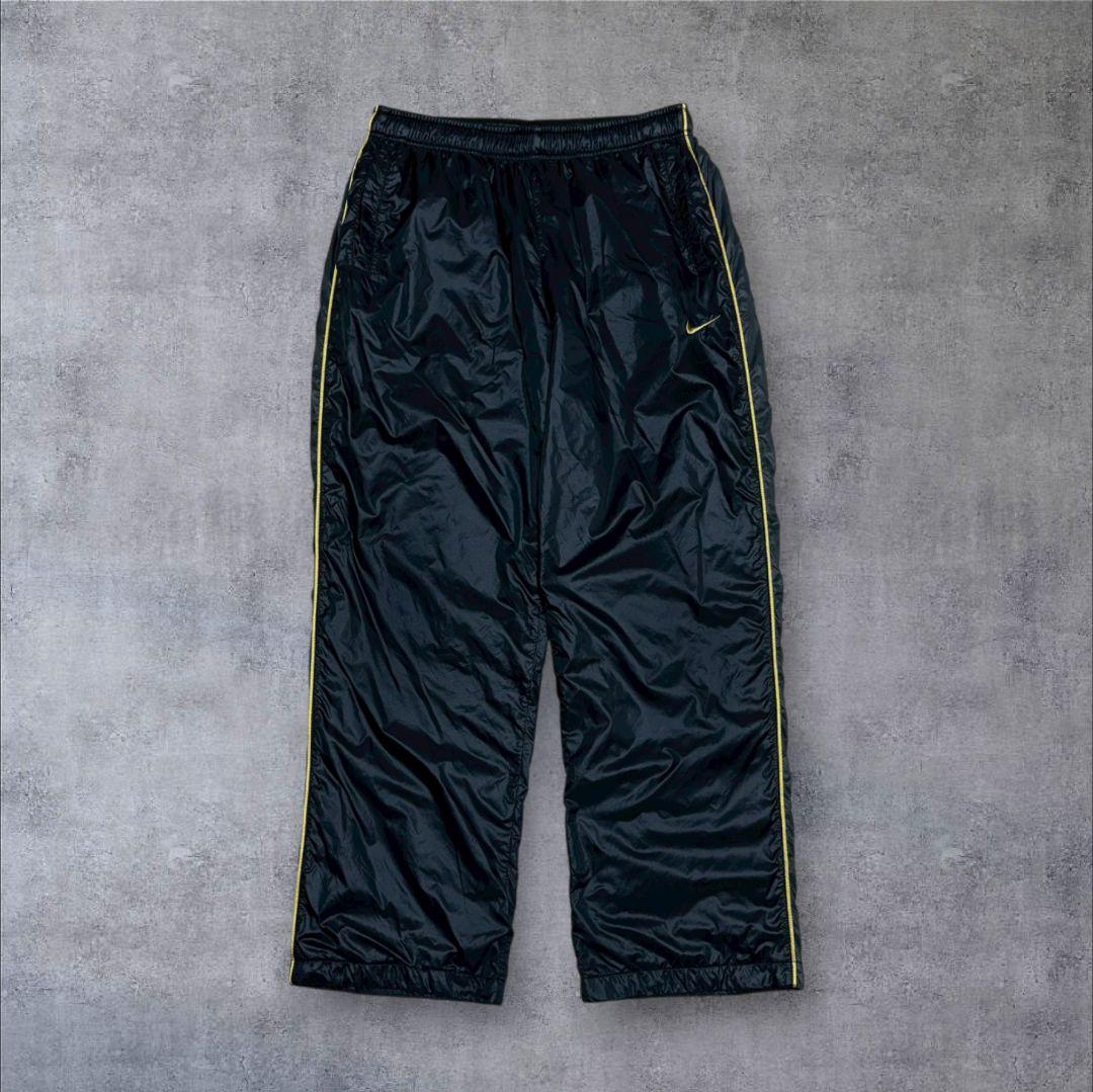 00s NIKE ナイキ セットアップ 大きいサイズ ナイロン 金刺繍 黒 XL