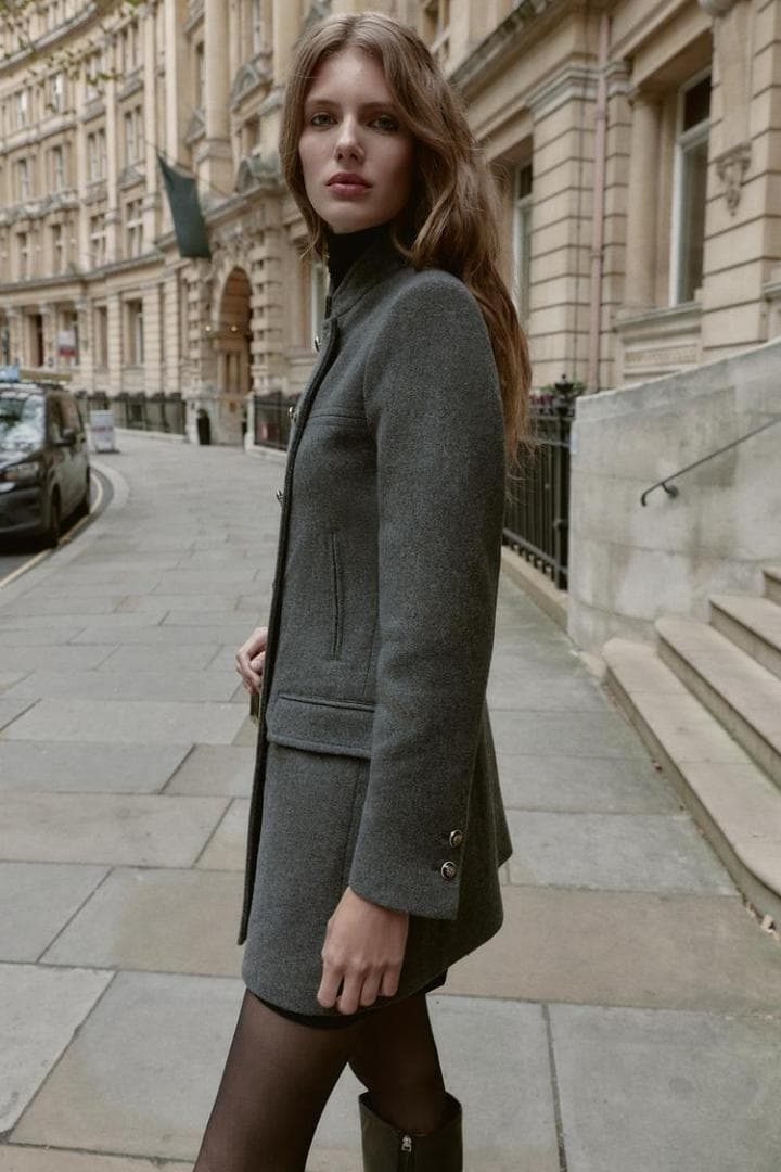 ZARA　ウールダブルブレストコート S