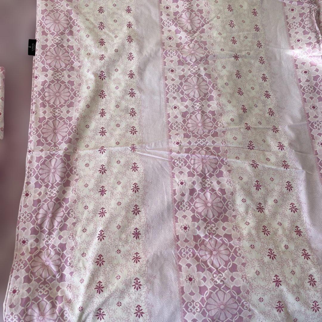 LANVIN ピンク 花柄 毛布 4点8 シーツなど　8点セット