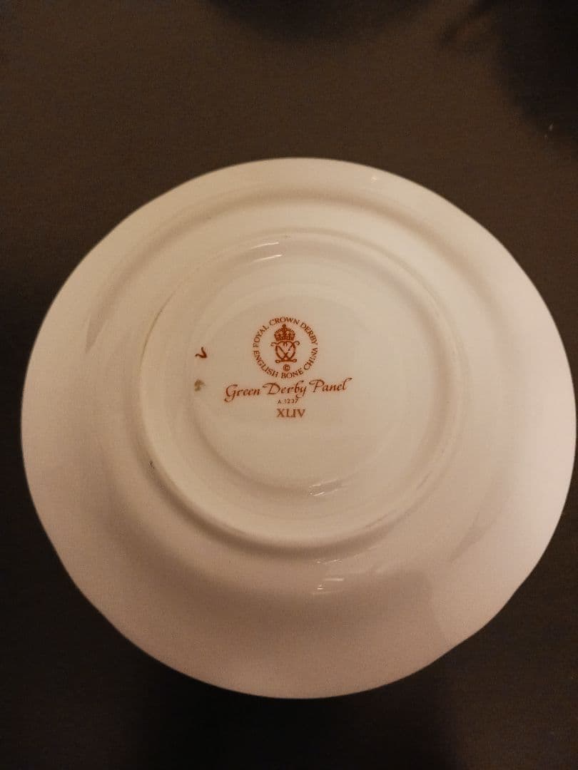 値下げ‼️ロイヤルクラウンダービーパネル グリーン スープカップ＆ソーサー①②