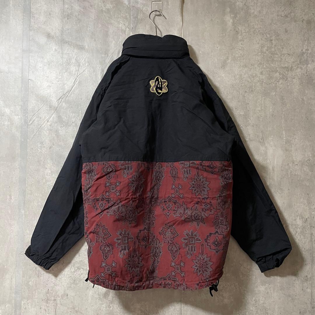 Burtonバートンスキーウェアスノーボードジャケットハーフジップ紺ネイビー赤