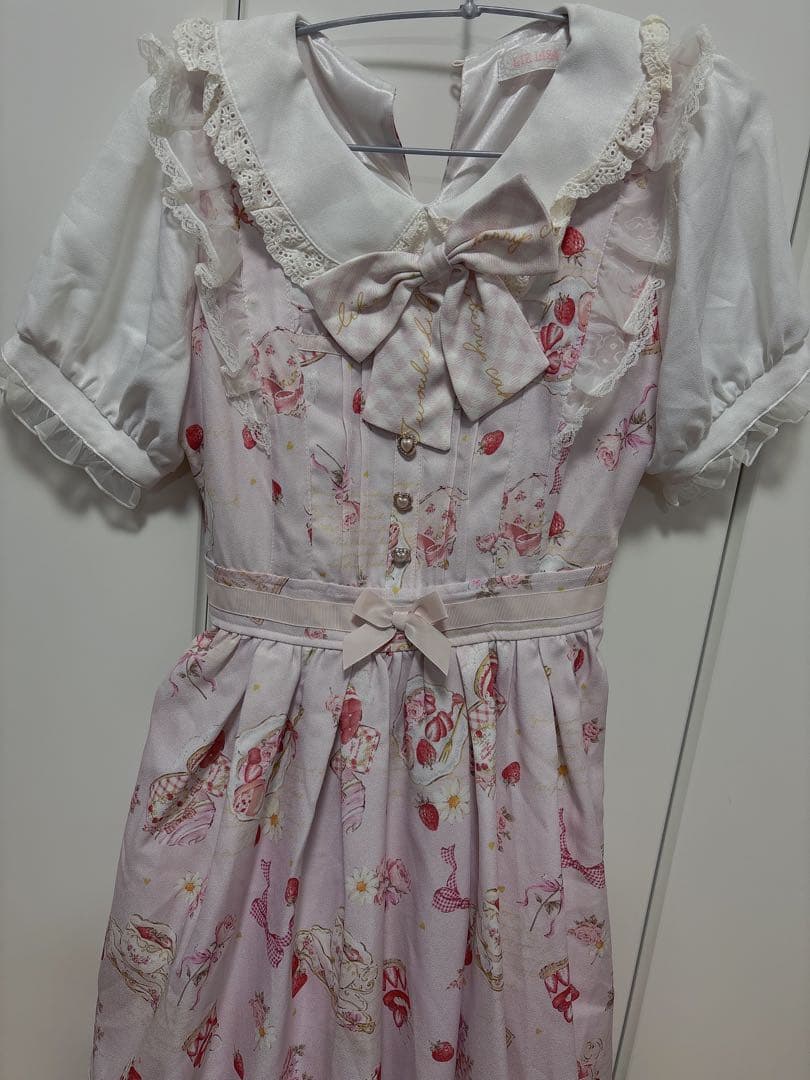 LIZLISA ストロベリーティーパーティーワンピース 半袖 ピンク