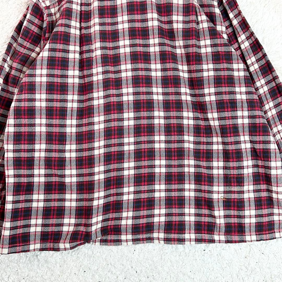 45R インドネル チェック柄 タックフリルブラウス　プルオーバ45rpm