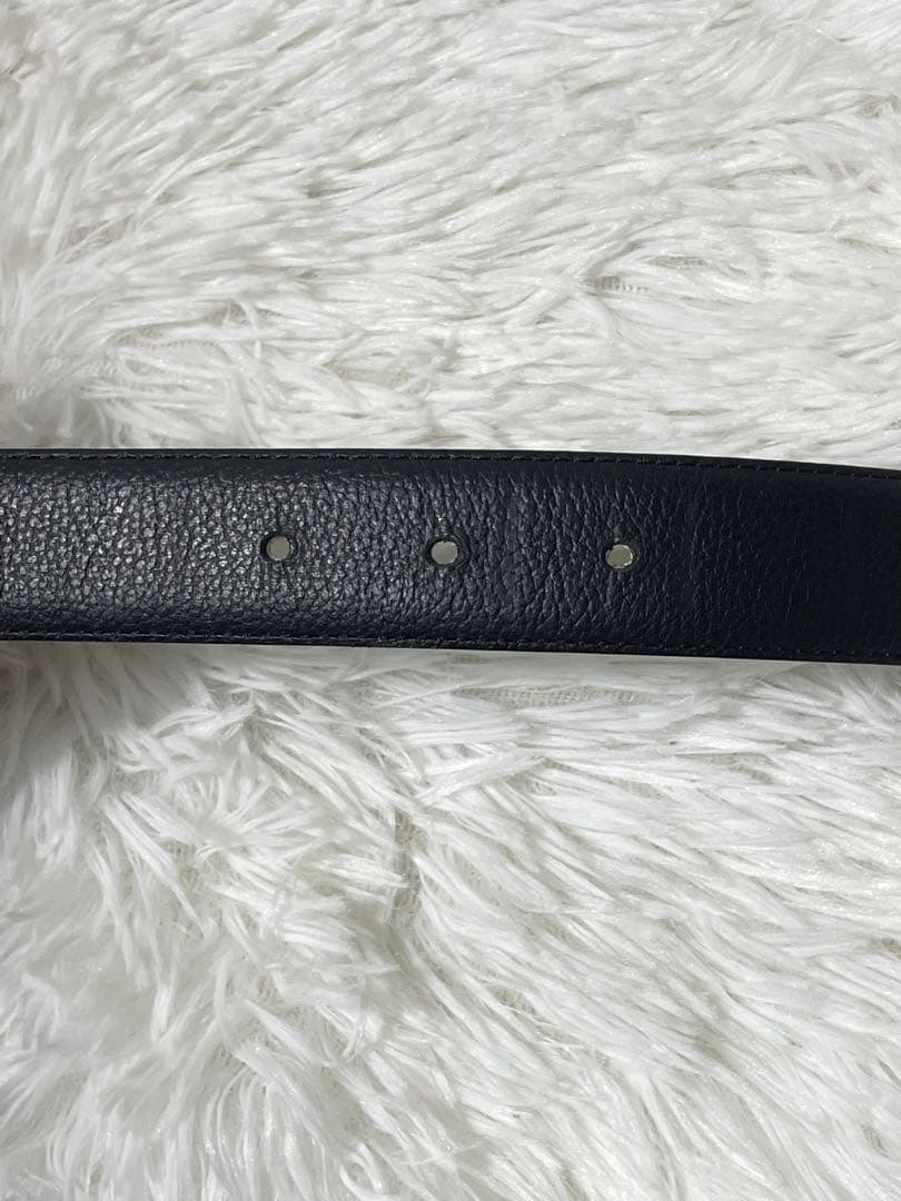 イヴサンローラン YSL レザーベルト 本革　箱付き　ロゴバックル ブラック