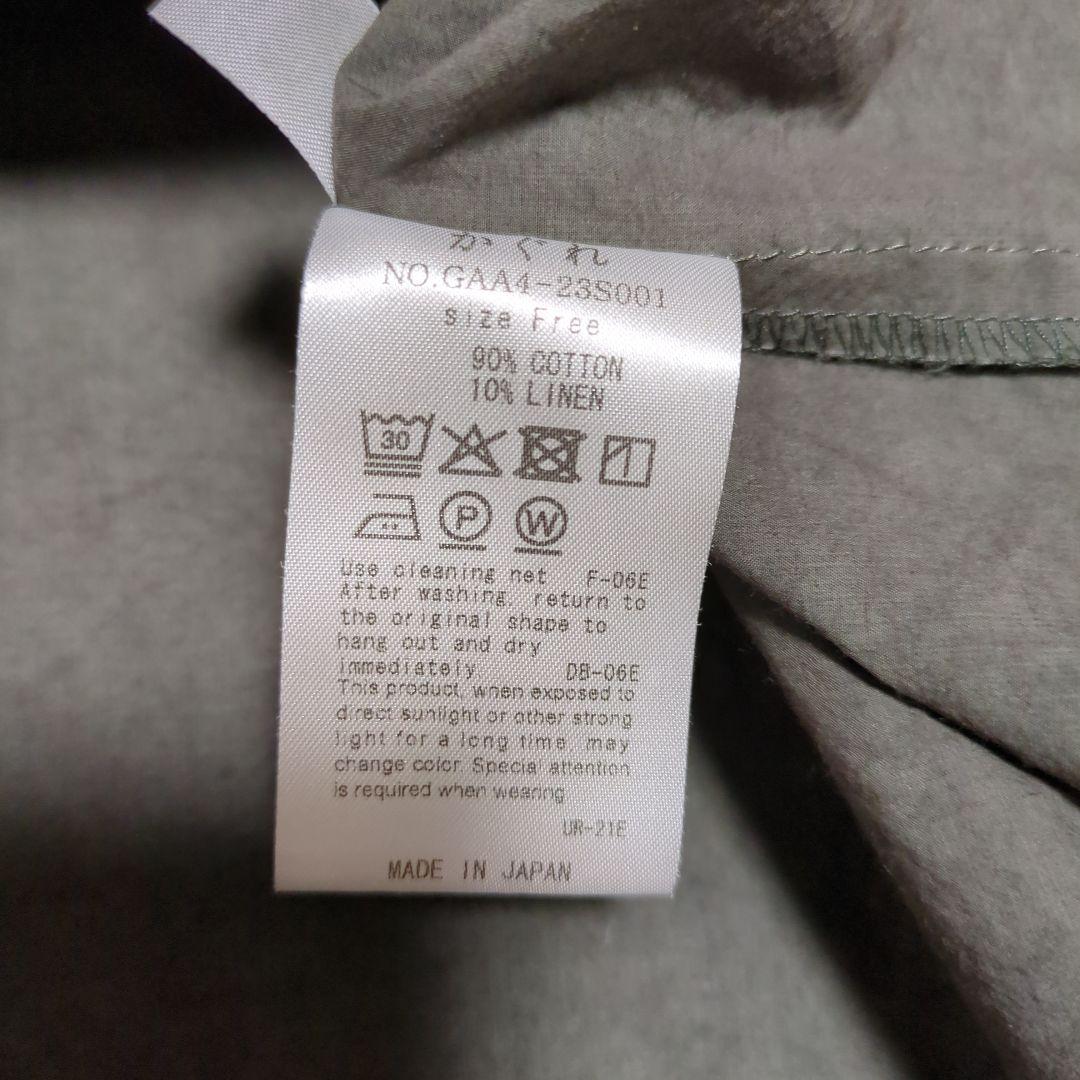 2025年SS かぐれコットンリネンフリルブラウス　チャコール