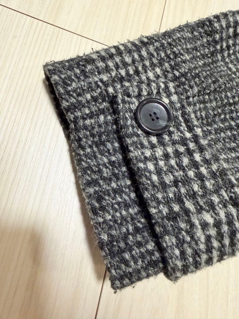 Spick and Span Wスライバーチェックハーフコート ブラック 34