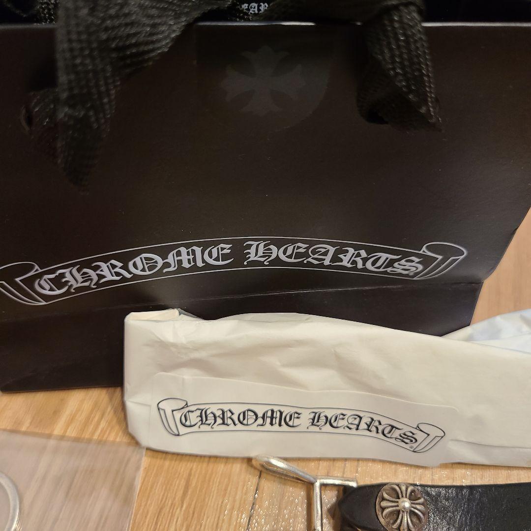 N*ア様 クロムハーツ Wベルトループ スターボタン ブラック レザー　別売リン