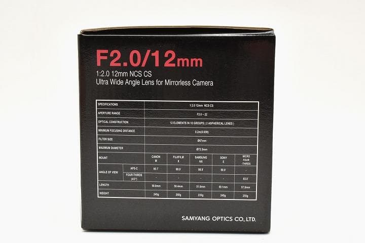 15266E ★新品★ SAMYANG MF 12mm F2.0 NCS CS