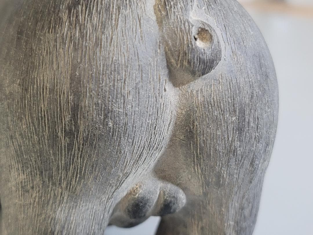 陳鳴遠 底款刻 在銘 朱泥 ブタ　夫婦 豚 置物