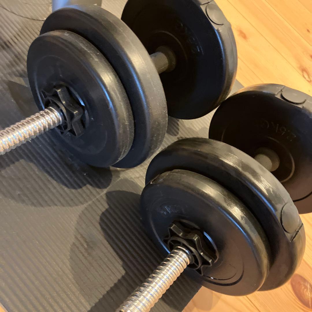 HAIGE フラットベンチ 最大耐荷重400kgと可変式ダンベルセット