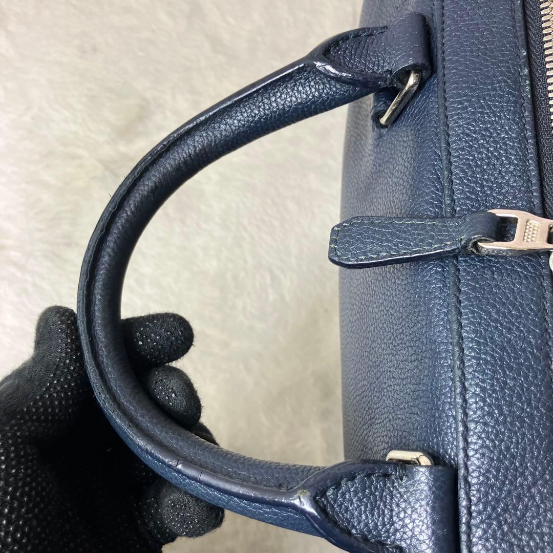 ダンヒル✨ベルグレイヴ グレインカーフレザー A4 ビジネスバッグ ネイビー