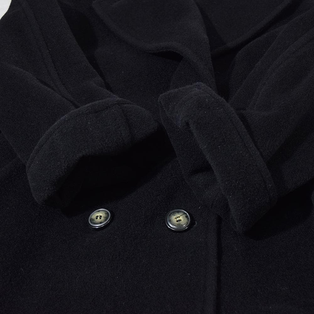 イタリア製 Max Mara マリナリナルディ カシミヤ混 ベルテッドコート 黒